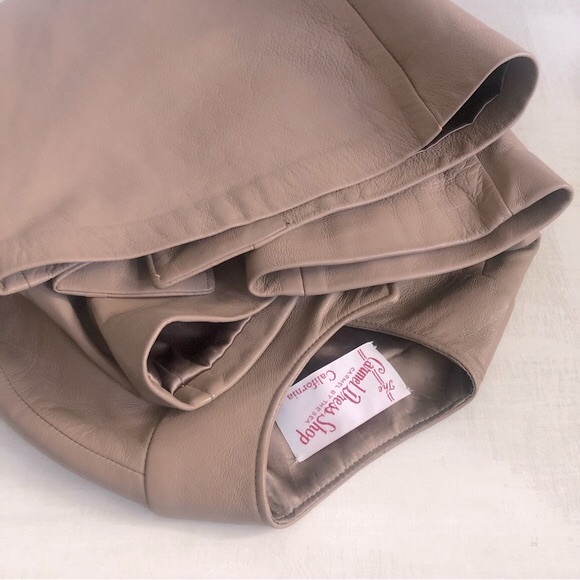 Leather[Carmel California] Vintage Soft Leather Gold Button 3/4 Sleeve MCMod - Picture 9 of 12